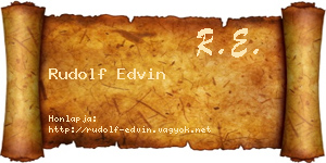 Rudolf Edvin névjegykártya
